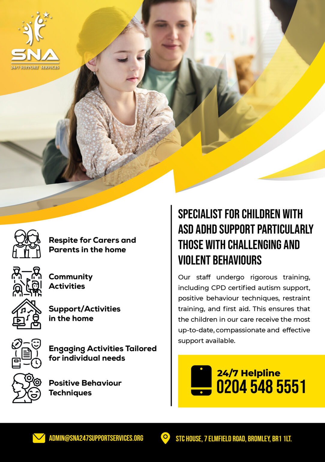 SNA 24/7 Support Services Flyer